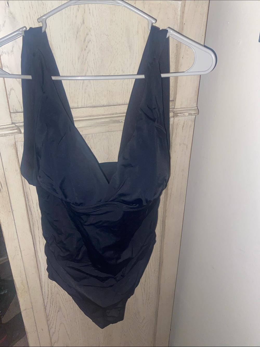 New Time & Tru Black One Piece Bathing Suit Size 12-14, no tag